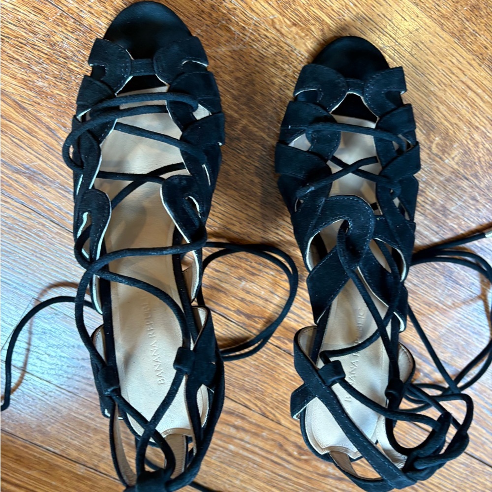 Banana Republic Black Lace-Up Sandals